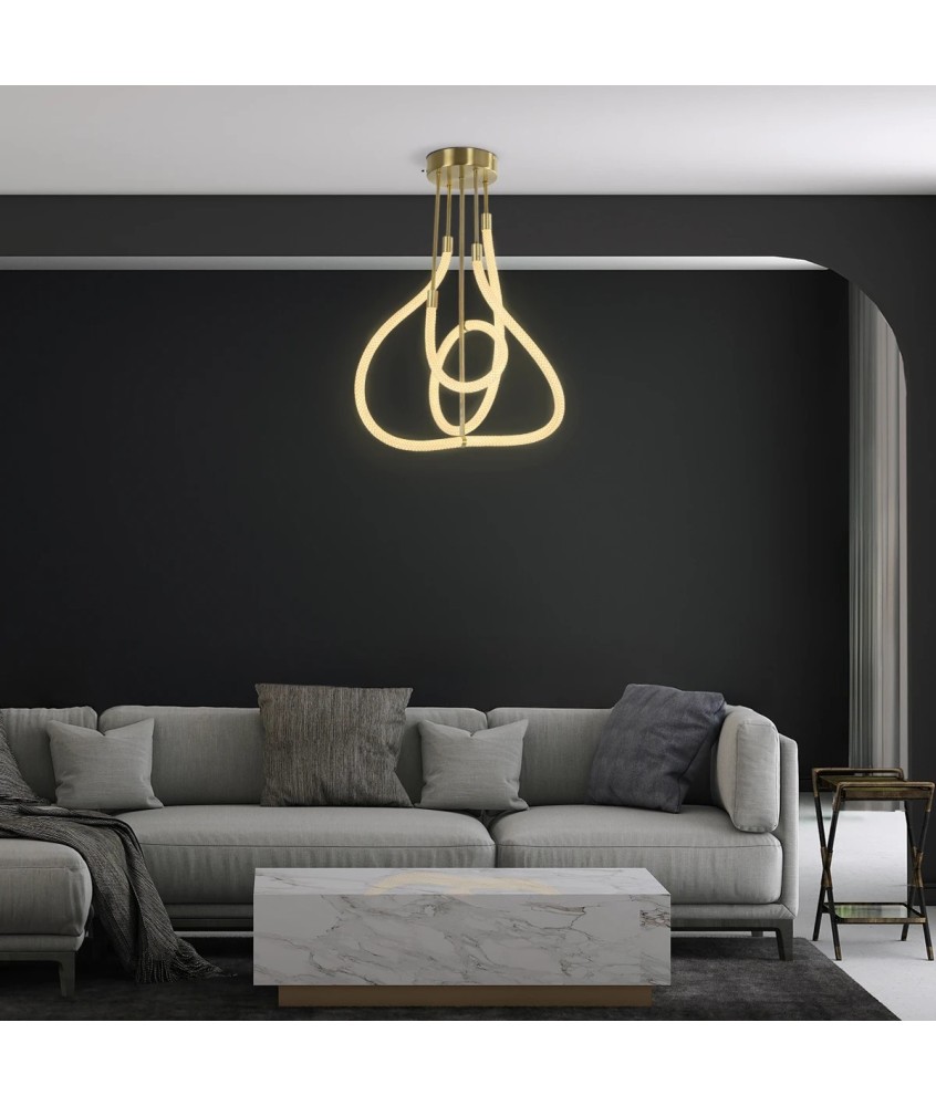 kelvo® GLOW KLV-101-0152 Φωτιστικό Οροφής LED 40W 4000lm 360° AC 220-240V IP20 Ρυθμιζόμενο Λευκό CCT με Χειριστήριο από 2700K έως 6000K Dimmable - Lumileds SMD Chip - Χρυσό Πλατίνα - Μ50 x Π50 x Υ70cm - 3 Χρόνια Εγγύηση